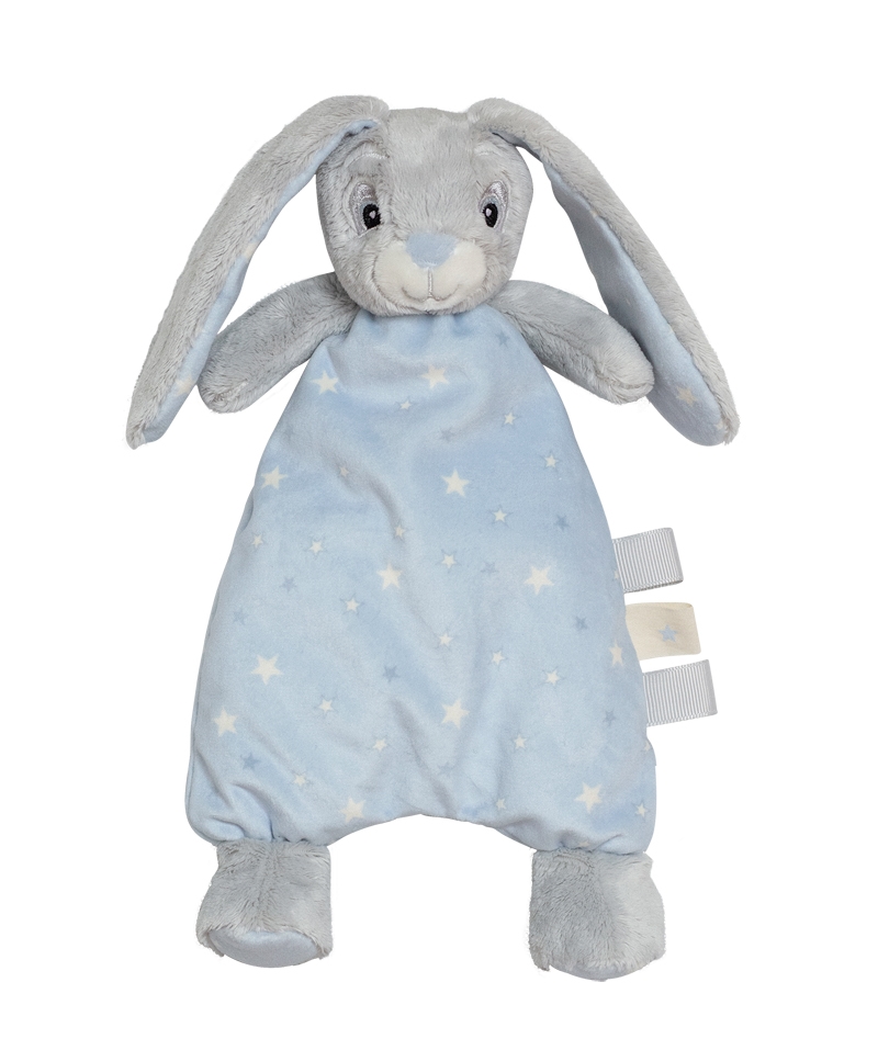 My Teddy - My Newborn security blanket Bamse - Lys blå, 25 cm